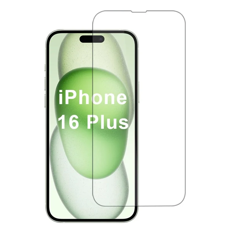 Protector de pantalla para iPhone 16 Plus 0.33mm Película de vidrio de alta alúmina y silicio