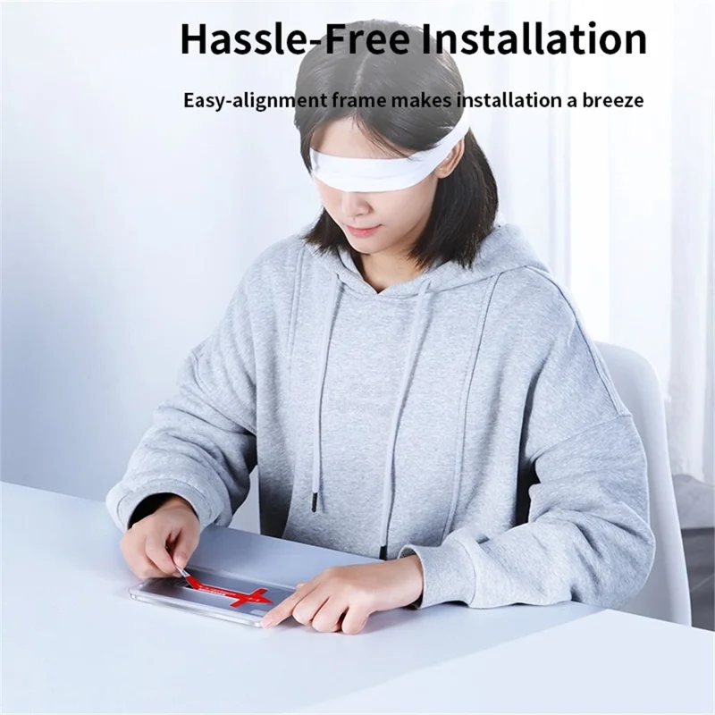 XUNDD Para iPhone 14 Pro de 6.1 pulgadas Protector de Pantalla de Vidrio Templado Cobertura Total Antiexplosión Película Transparente HD con Red Anti-polvo y Herramienta de Instalación