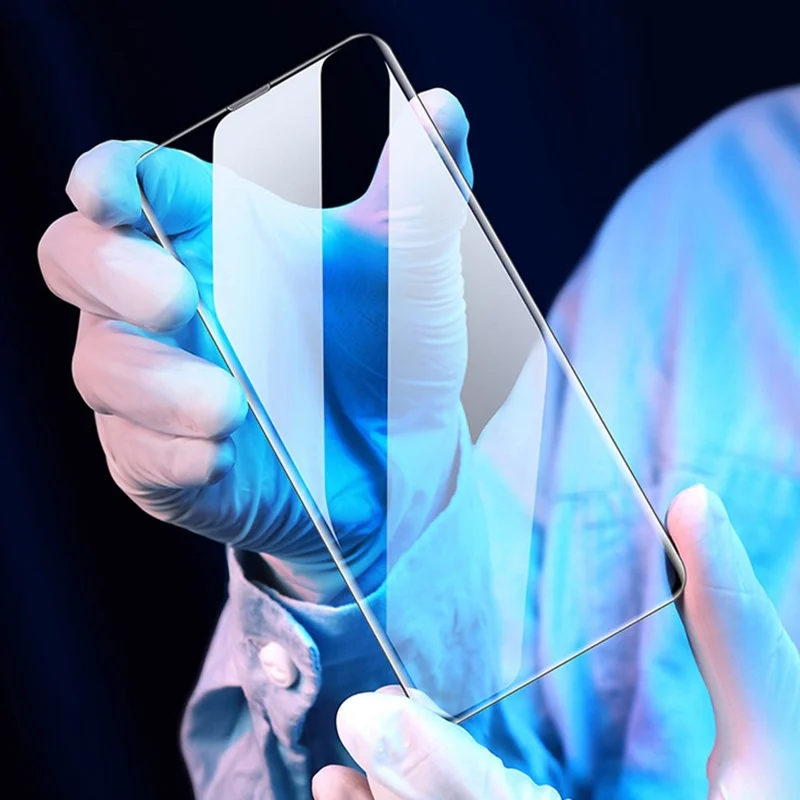 XUNDD Para iPhone 14 Pro de 6.1 pulgadas Protector de Pantalla de Vidrio Templado Cobertura Total Antiexplosión Película Transparente HD con Red Anti-polvo y Herramienta de Instalación