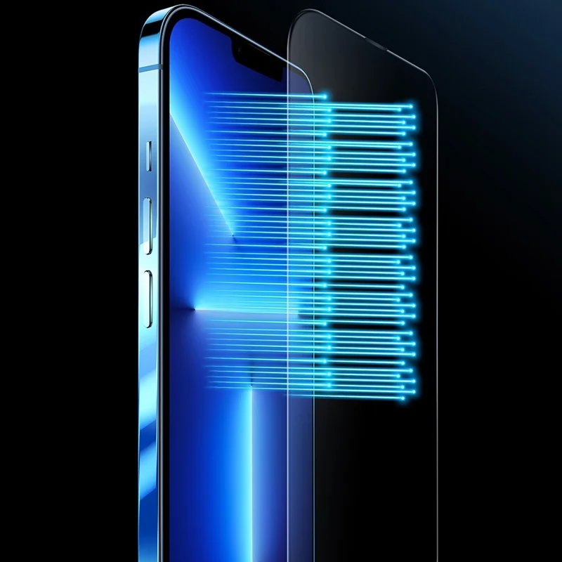 XUNDD Para iPhone 14 Pro de 6.1 pulgadas Protector de Pantalla de Vidrio Templado Cobertura Total Antiexplosión Película Transparente HD con Red Anti-polvo y Herramienta de Instalación