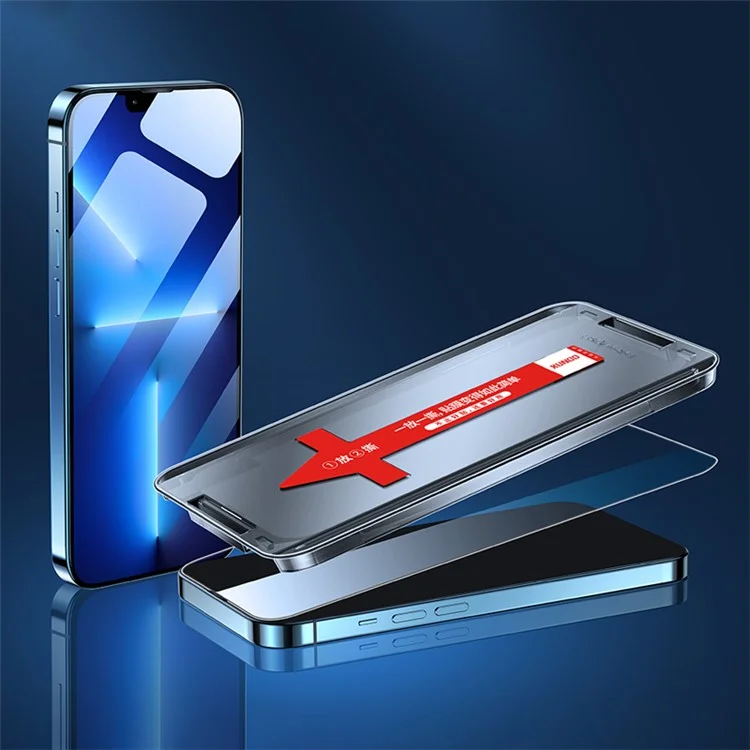 XUNDD For iPhone 14 Pro Max 6.7 inch Full Cover Tempered Glass Shatter-proof Screen Protector with Dust-proof Net and Installation Tool