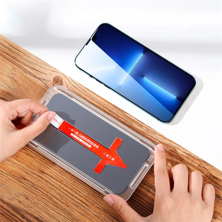XUNDD For iPhone 14 Pro Max 6.7 inch Full Cover Tempered Glass Shatter-proof Screen Protector with Dust-proof Net and Installation Tool