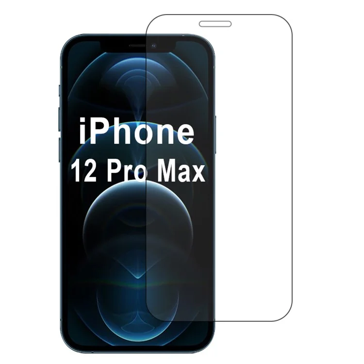 Per iPhone 12 Pro Max Protezione Schermo Trasparente Pellicola in Vetro ad Alta Alluminio e Silicio 2.5D Bordi Arcuati