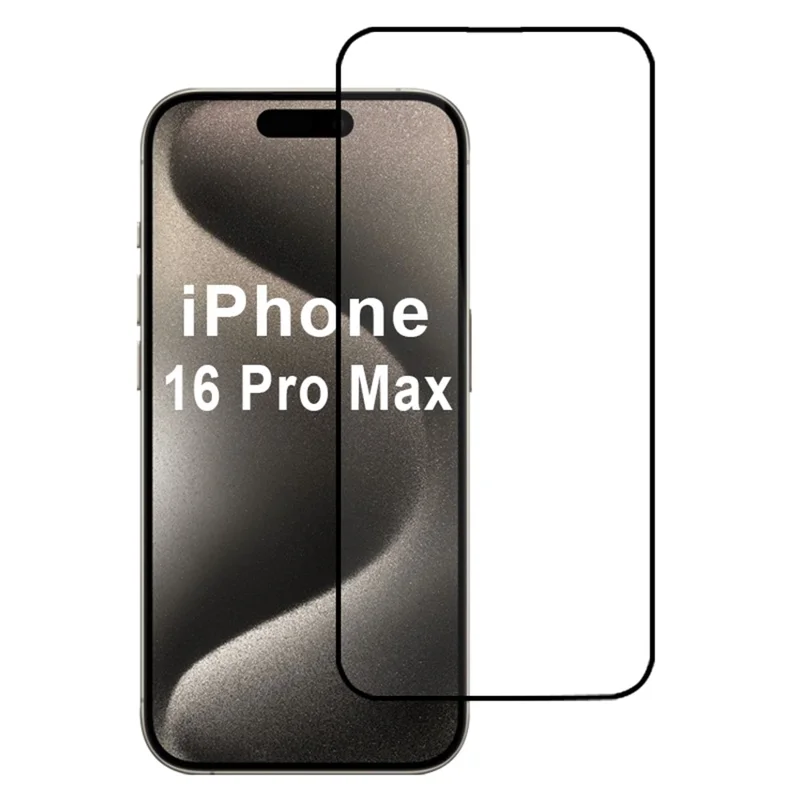 For iPhone 16 Pro Max Screen Protector 2.5D Full Glue Film Silk Printing