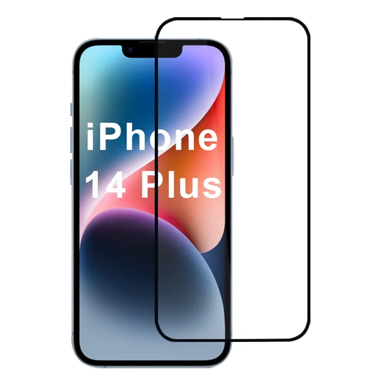 For iPhone 14 Plus Screen Protector High Aluminum-Silicon Glass Silk Printing