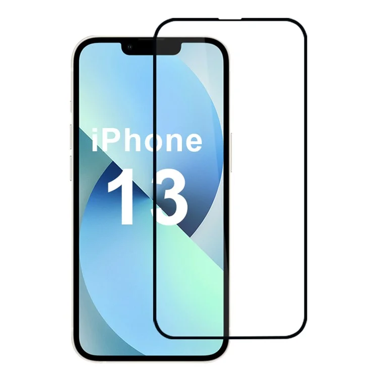 For iPhone 13 Screen Protector High Aluminum-Silicon Glass Film 2.5D Arc Edges HD Bubble-Free