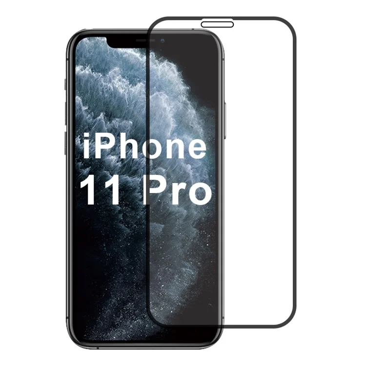 Para la pantalla del iPhone 11 Pro Protector de pantalla 2.5D Película de impresión de seda Cobertura completa Pegamento completo