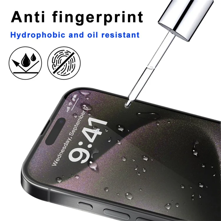 Protecteur d'écran de confidentialité pour iPhone 16 Pro Max, film de sélection à l'impression de soie 2,5D, anti-espionnage à 28 degrés