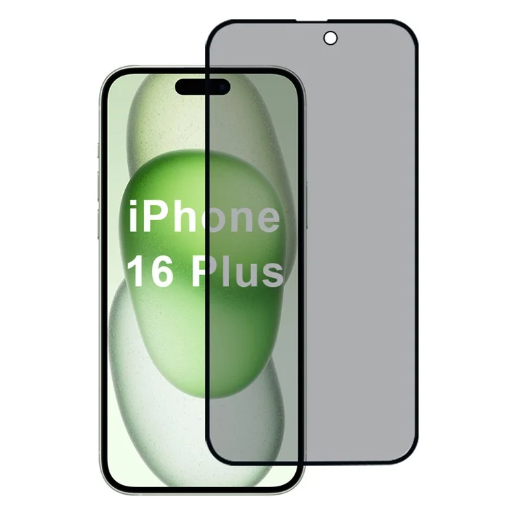 Protecteur d'écran pour iPhone 16 Plus, film d'impression en soie 2,5D à colle intégrale