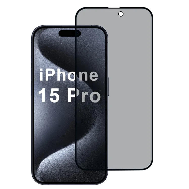 Para iPhone 15 Pro Protector de pantalla de pantalla completa True 28 Degree Anti Peeping