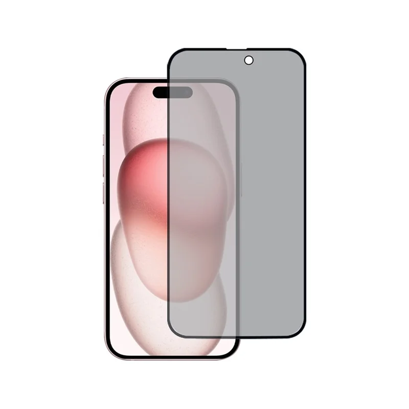 For iPhone 15 Privacy Screen Protector 2.5D High Aluminum-Silicon Glass Shatterproof Film