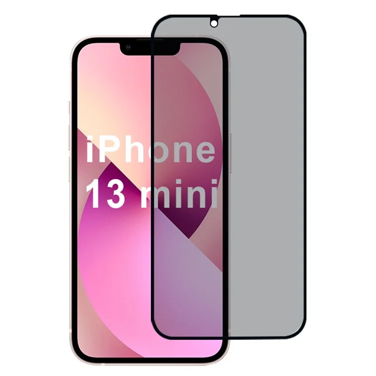 Protector de pantalla anti-espionaje para iPhone 13 mini, cobertura completa