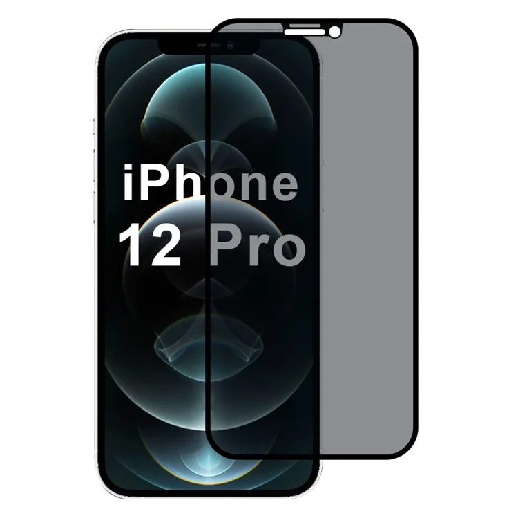 Para iPhone 12 / 12 Pro Anti-Spy Screen Protector 2.5D Silk Printing Film Guard