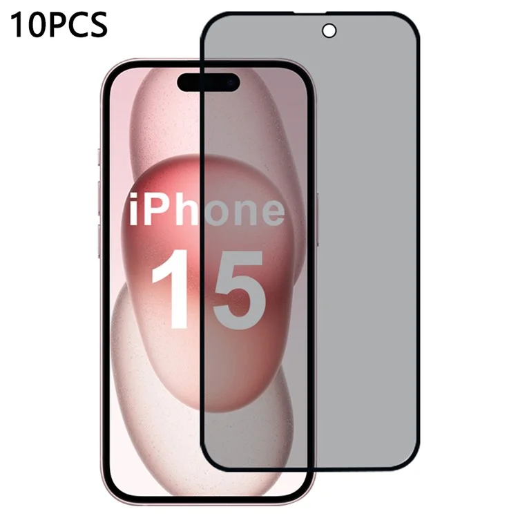 10 шт. / Упаковка для iPhone 15 Защитная пленка для экрана 28-градусный антипитч 2.5D Шелкография