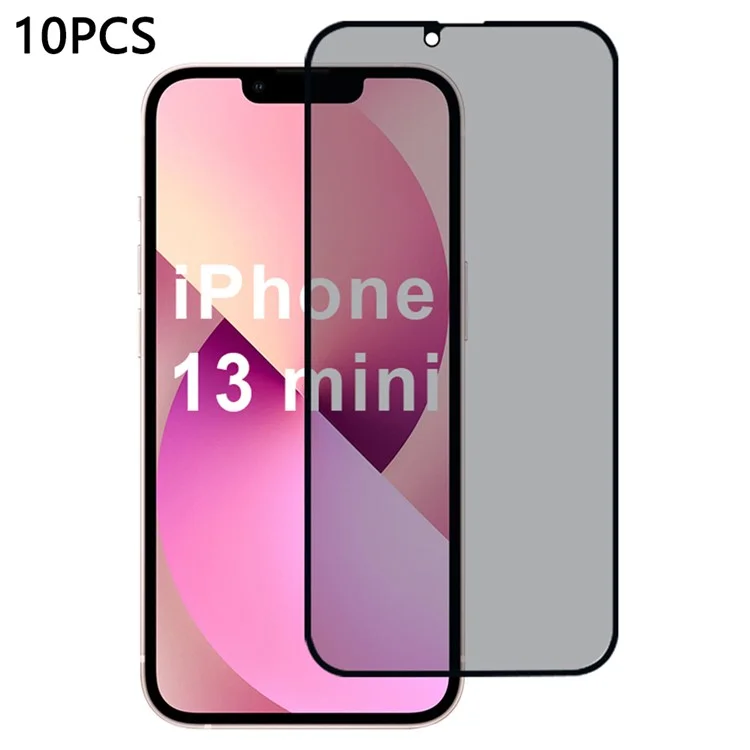 10Piezas / Paquete Para iPhone 13 mini Protector de Pantalla 28 Grados Anti Espía 2.5D Seda Impresión Película