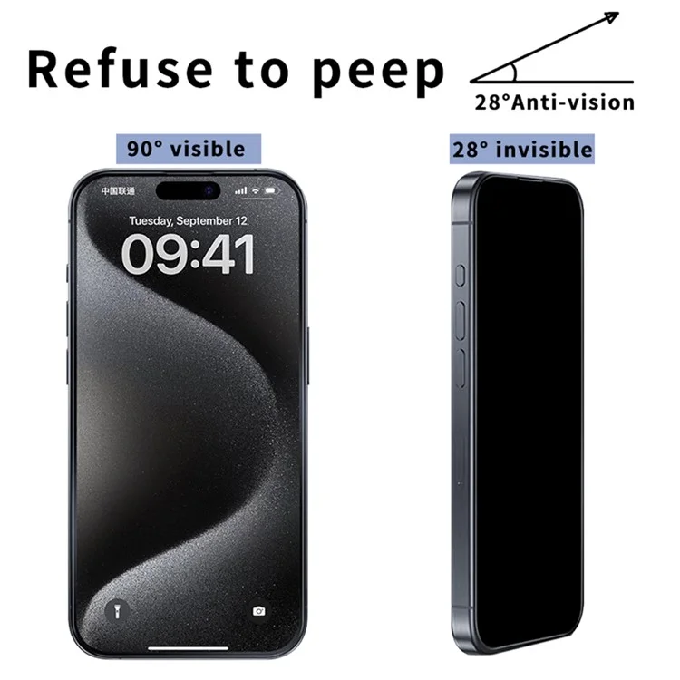 10 Unidades / Pacote Para Protetor de Tela iPhone 12 mini Seda Impressão 2,5D Anti-Espião de 28 Graus