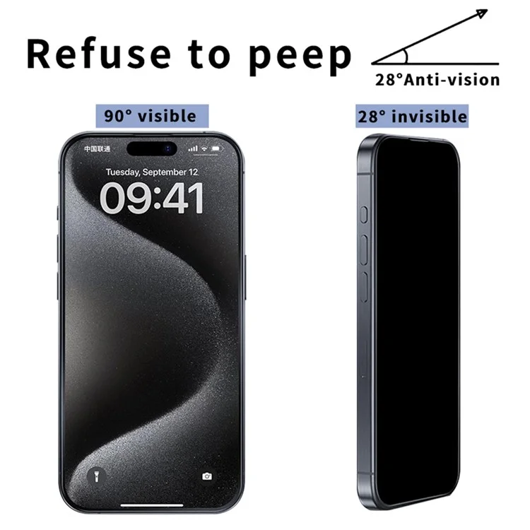 10 pezzi / Confezione per iPhone 11 Screen Protector Anti Spy 2.5D Serigrafia High Alluminio-Silicio Pellicola in vetro