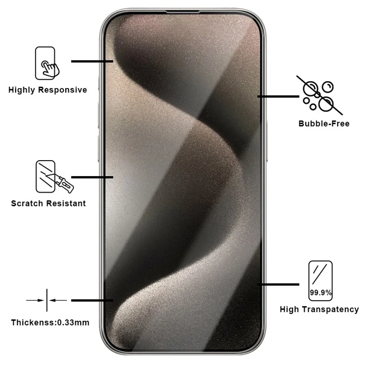 10Stück / Packung Für iPhone 13 Pro Displayschutzfolie 0,33 mm 2,5D Hochwertige Aluminium-Silizium-Glasfolie HD Klar