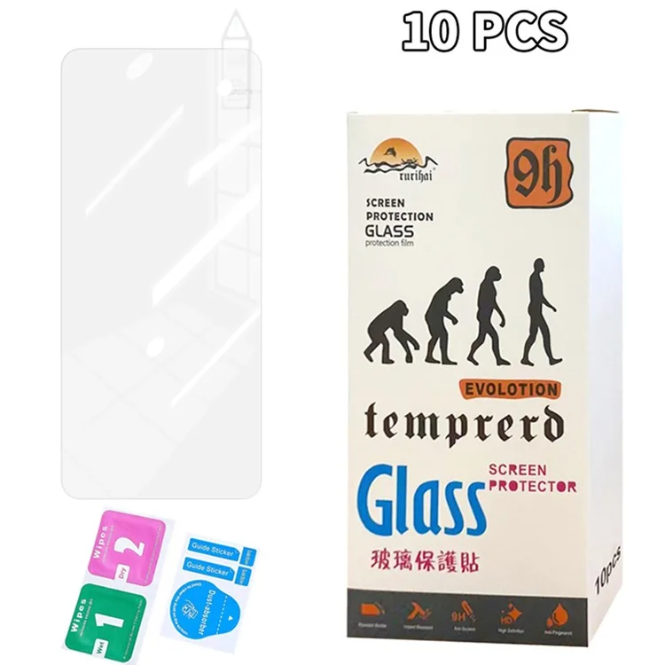 RURIHAI 10Stück Für Oppo A3 5G / Reno12 F 5G Bildschirmschutz 2.5D Hochwertige Aluminium-Silizium-Glasfolie