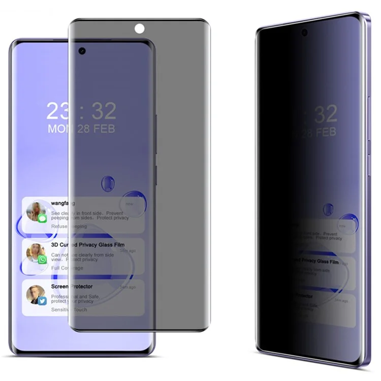 IMАК Для Realme GT 6T 5G / GT 6 5G / GT Neo6 SE 5G / Neo6 5G Антишпионский защитный экран (Версия без края)