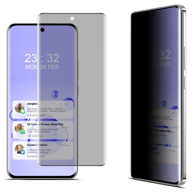 IMAK For Oppo Reno12 5G (Global) Screen Protector Anti-Peep Tempered Glass Film (No Edge Version)