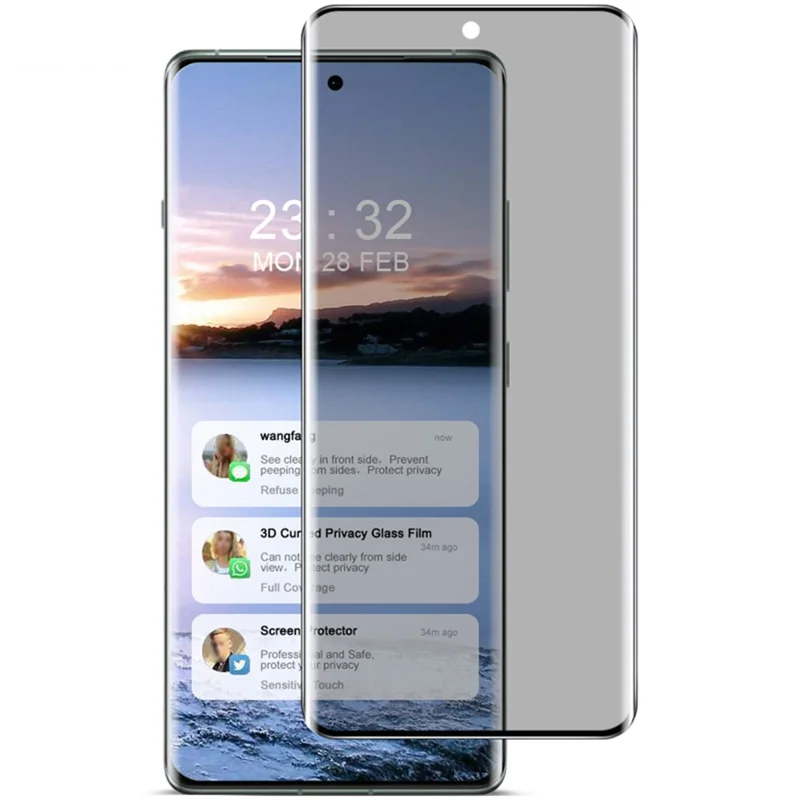 IMAK For OnePlus Ace 3 Pro 5G Anti-Peep Privacy Screen Protector 3D Curved Edge