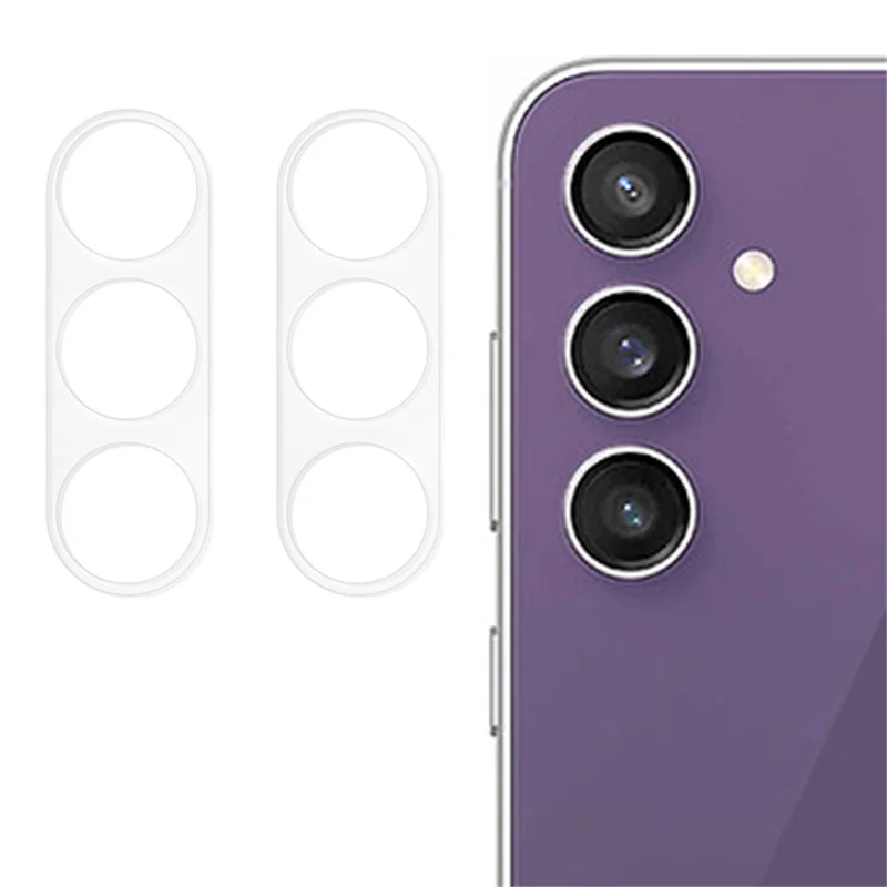 2 unidades para Samsung Galaxy S24 FE Protector de lente de cámara Vidrio templado 3D Película de lente