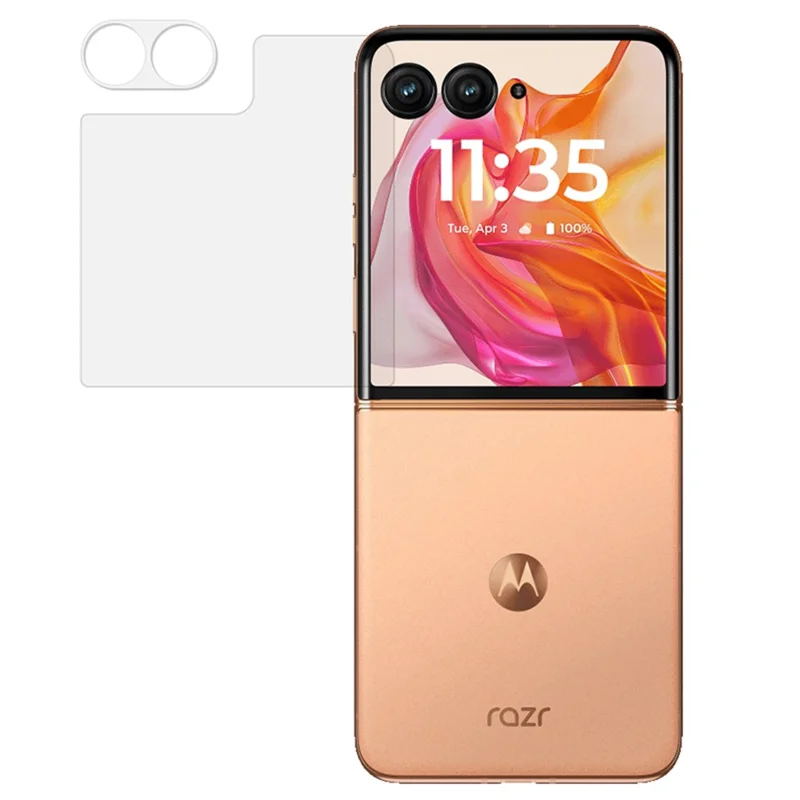 Para Motorola Razr 50 5G / Razr 2024 5G Filme da Lente da Câmera 3D + Protetor de Tela Pequeno de Vidro Temperado