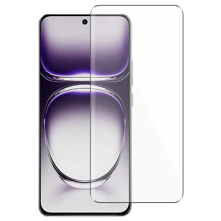Für Oppo Reno12 Pro 5G (Global) Bildschirmschutz 3D Hochaluminium-Silizium-Glas Seidendruck Schwarze Kante