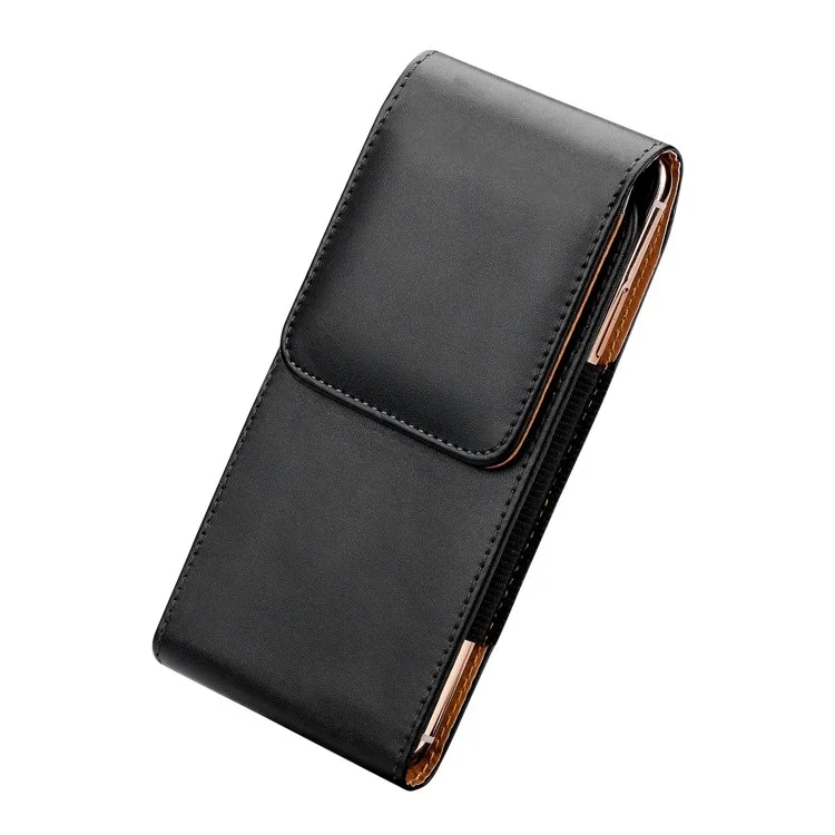 4.5-5.1 inch Mobile Phone Waist Bag PU Leather Vertical Holster Belt Hanging Bag, Size: L