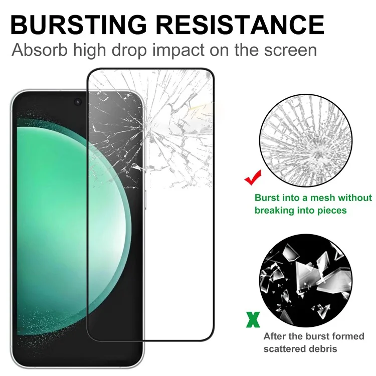 Para Samsung Galaxy S24 FE AGC Glass Screen Protector Full Glue Black Edge Screen Film