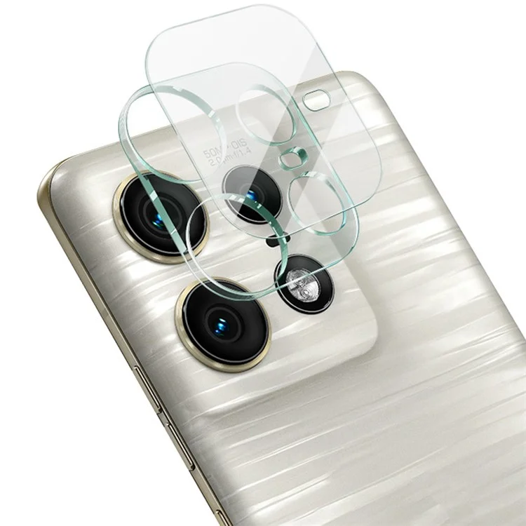 IMAK pour Motorola Edge 50 Pro 5G Protecteur d'objectif de caméra Verre trempé Film + Capuchon d'objectif en acrylique