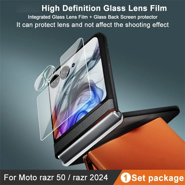 IMAK per Motorola Razr 50 5G / Razr 2024 5G Pellicola Obiettivo Fotocamera con Coperchio Lente Acrilico+Piccolo Proteggi Schermo