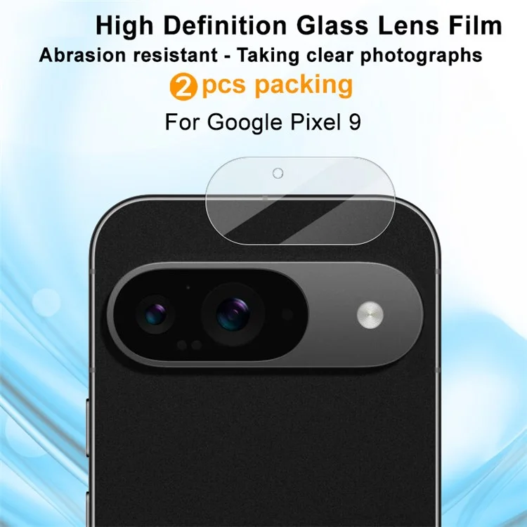 IMAK 2Pcs For Google Pixel 9 Camera Lens Protector HD Tempered Glass Rear Lens Film (Versione Ridotta)