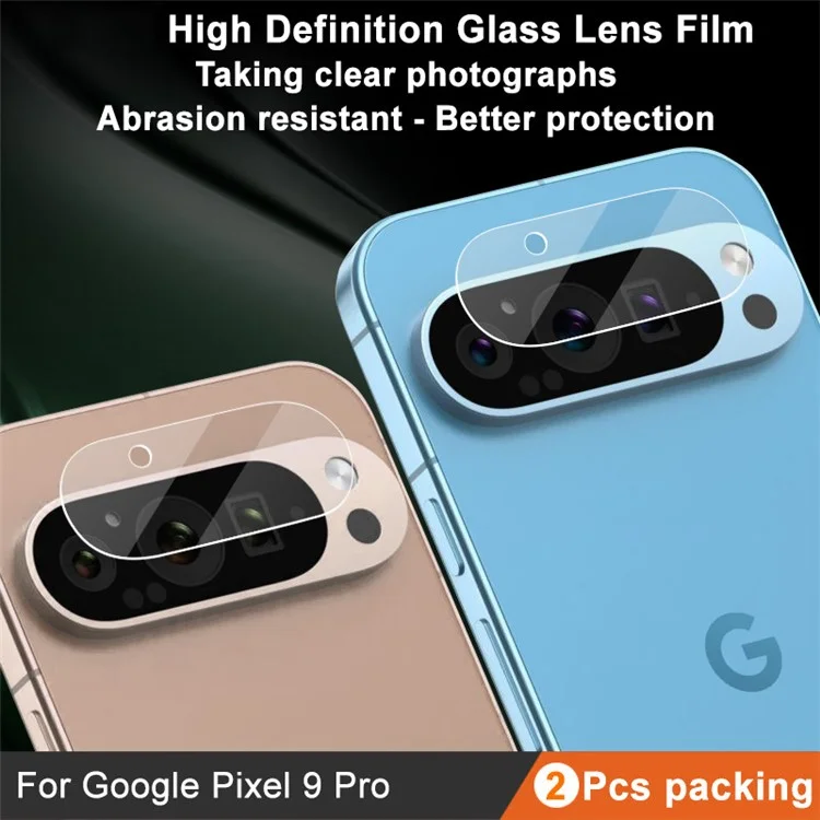 IMAK 2 шт. Для Google Pixel 9 Pro Защитная пленка на объектив камеры Закаленное стекло HD Задняя пленка для объектива (Версия с уменьшенным размером)