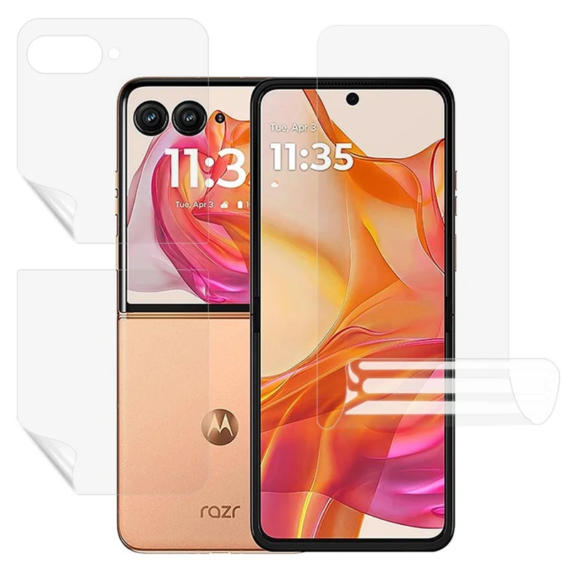 Per Motorola Razr 50 Ultra 5G Set Protezione Schermo, Copertura Anteriore + Posteriore Completa TPU+PET Film Idrogel