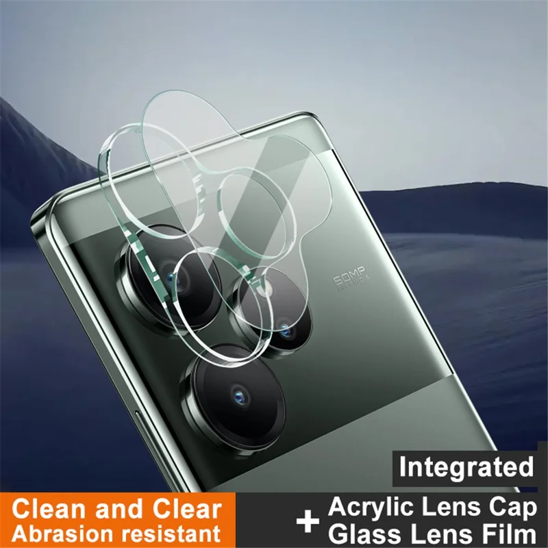 IMAK For Realme GT 6 5G Tempered Glass Camera Lens Protector + Acrylic Lens Cap