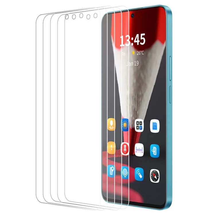 ENKAY HAT PRINCE 5Pcs Para Samsung Galaxy S24 FE Protetor de Tela Claro Filme de Vidro de Alumínio-Silício de Alta Qualidade
