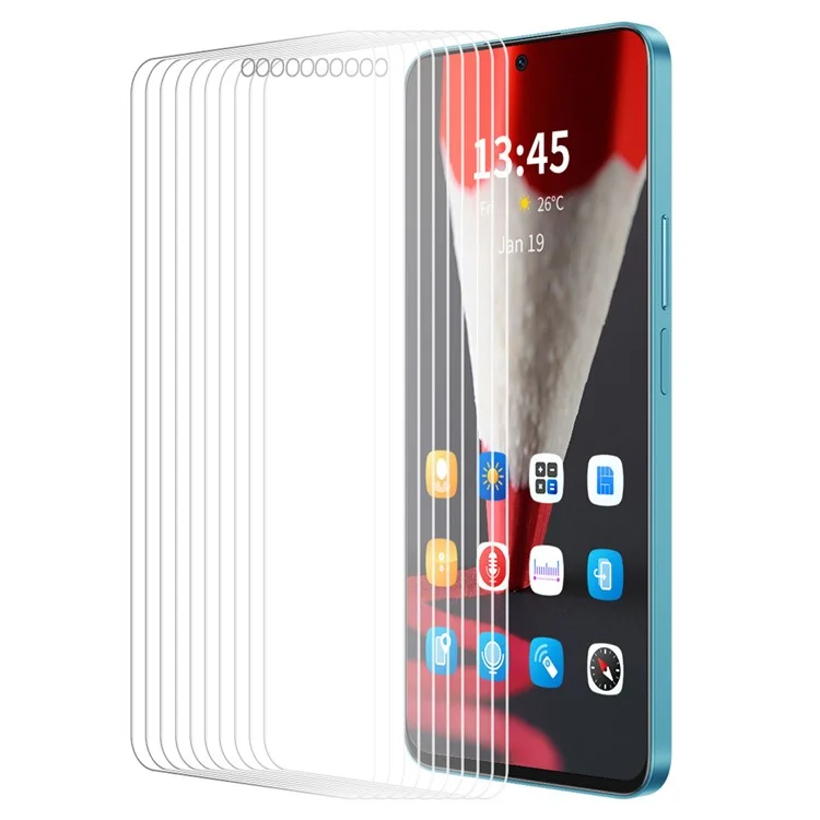 ENKAY HAT PRINCE 10Pcs Per Google Pixel 9 Pro Protezione dello Schermo Pellicola in Vetro Trasparente in Alluminio-Silicio 9H Durezza