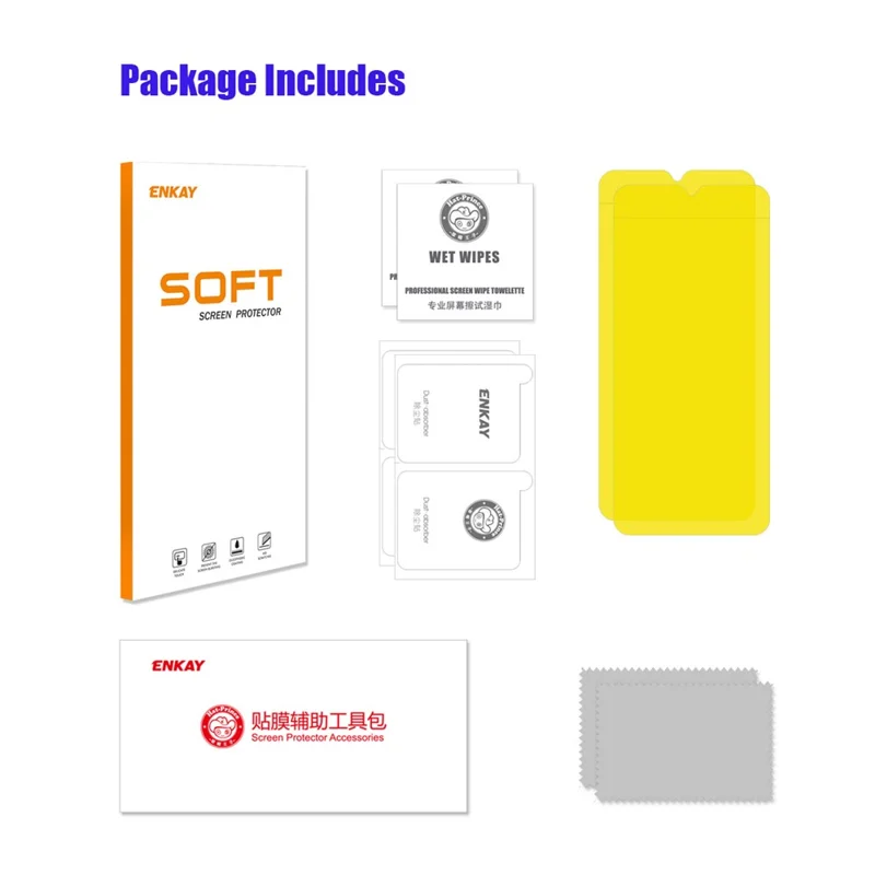 ENKAY HAT PRINCE 2Pcs For Motorola Moto E22 4G / E22i 4G Screen Protector Transparent Flexible Hydrogel Film