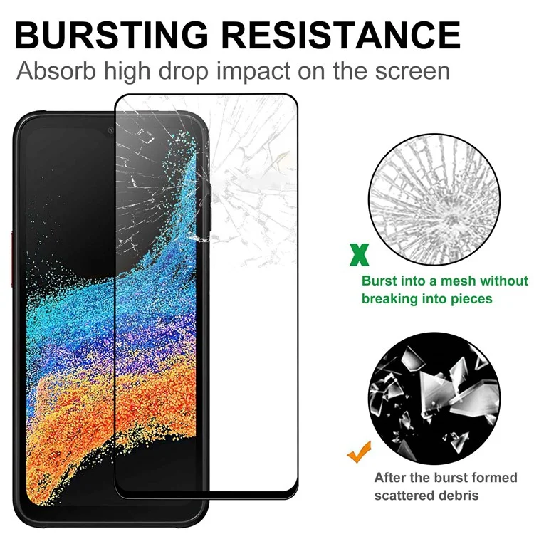 Para Samsung Galaxy Xcover6 Pro 5G Protetor de Tela de Vidro Temperado Borda Preta Anti-explosão Protetor de Tela HD Transparente Anti-impressão Digital Película de Tela Completa AGC