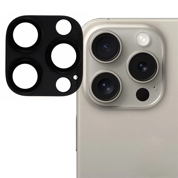 Per iPhone 16 Pro / 16 Pro Max Protezione Lente Fotocamera Chiaro Opaco Vetro Temperato Pellicola Lente - Nero
