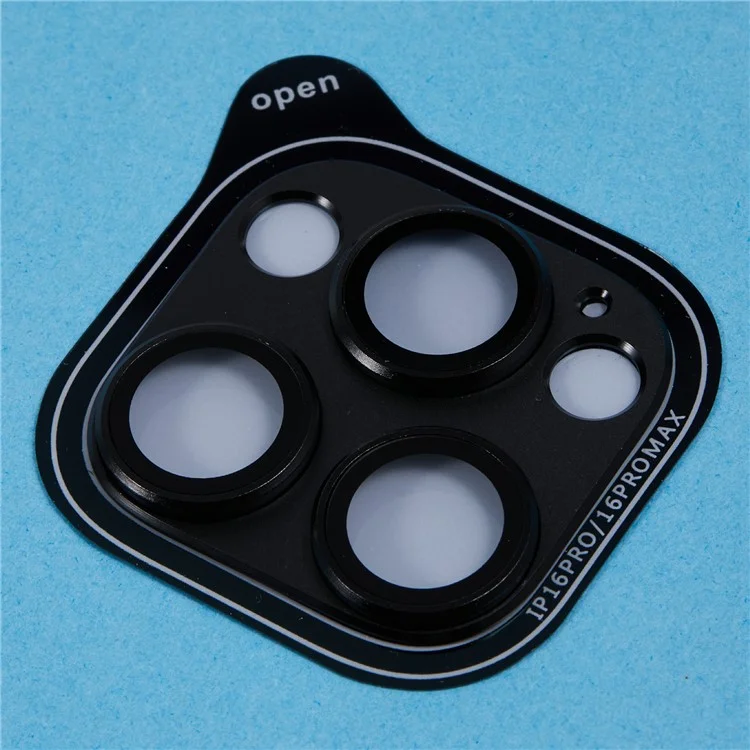 Per iPhone 16 Pro / 16 Pro Max Protezione Lente Fotocamera Chiaro Opaco Vetro Temperato Pellicola Lente - Nero