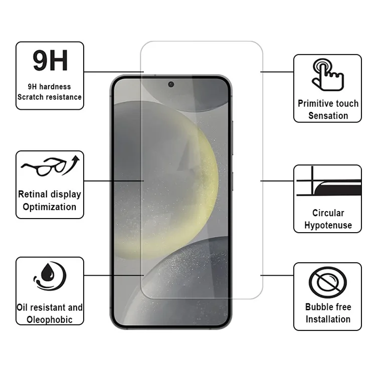 Für Samsung Galaxy S24 Bildschirmschutzfolie 0,33 mm Hoher Aluminium-Silizium-Glas-Film Hochauflösend