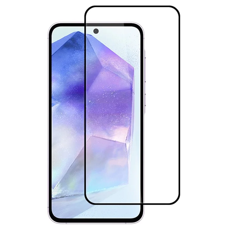Für Samsung Galaxy A55 5G Hohe Aluminium-Silizium-Glasfolie 2,5D Seidendruck-Bildschirmschutz