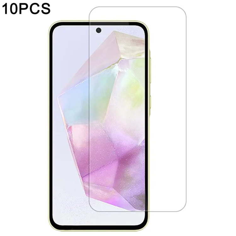 10 pezzi / confezione per Samsung Galaxy A35 5G Protezione dello schermo Pellicola in vetro di alto alluminio-silicio 0,33 mm 2,5D
