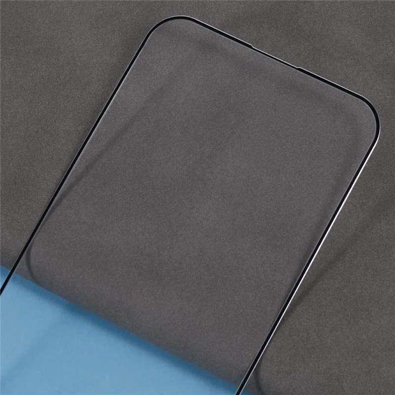 For iPhone 15 Pro Max Screen Protector Ultra Clear Metal Frame + Tempered Glass Film