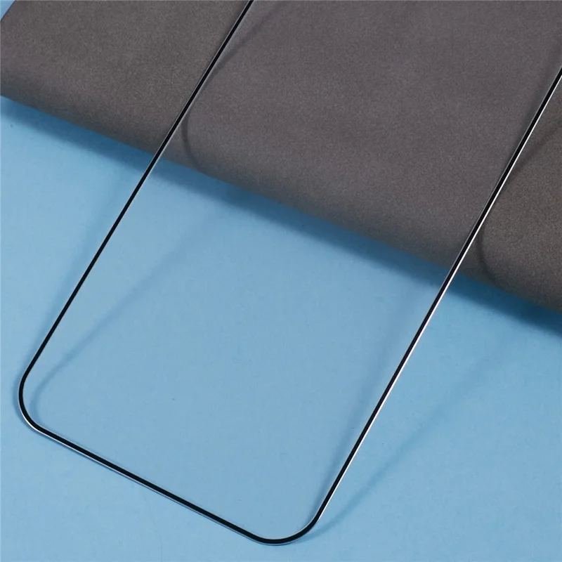 For iPhone 15 Pro Max Screen Protector Ultra Clear Metal Frame + Tempered Glass Film