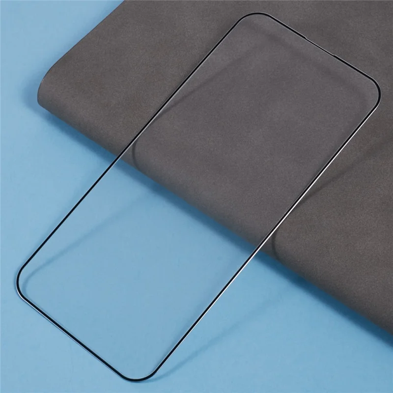 For iPhone 15 Pro Screen Protector Ultra Clear Metal Frame + Tempered Glass Film