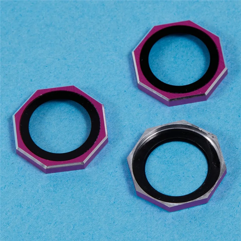 Per iPhone 16 Pro / 16 Pro Max Protezione Lente Fotocamera Ottagonale AF+AR Pellicola in Vetro Temperato - Rosa